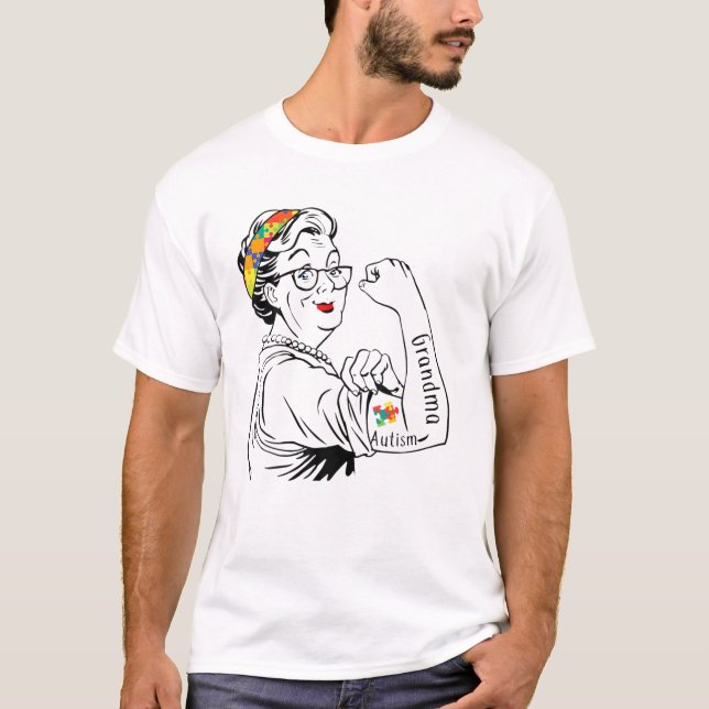 T-shirt Grand-mère forte autisme (Devant)