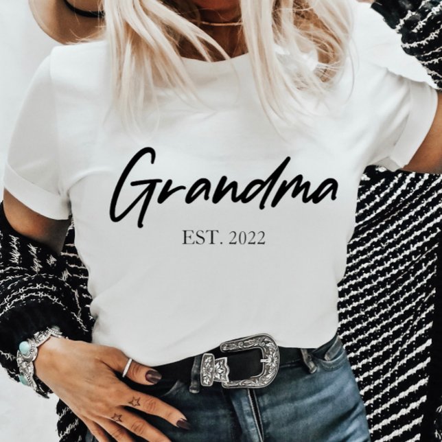 T-shirt Grand-mère Grand-mère sur mesure Année Est Minimal (Créateur téléchargé)