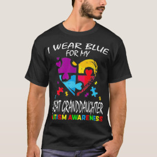 T-shirt Grand-mère Grand-père Bleu Grand-fille Autisme A