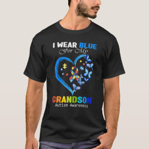 T-shirt Grand-mère Grand-père I Wear Blue For My Grandson