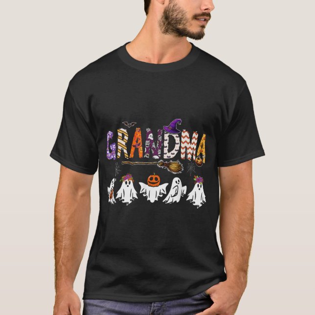 T-shirt Grand-mère Halloween Boo Ghost Costume d'horreur (Devant)
