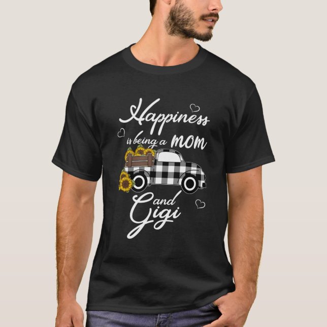 T-shirt Grand-Mère Hapess Est Être Une Maman Et Gigi (Devant)