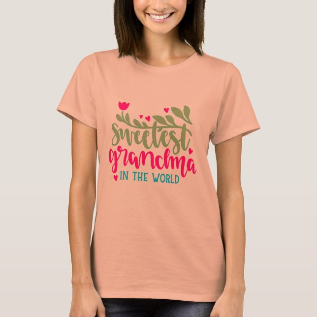 T-shirt Grand-Mère La Plus Douce Du Monde (Devant)
