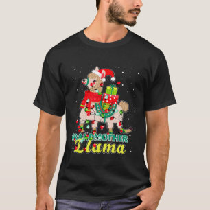 T-shirt Grand-mère lama portant un chapeau de Père Noël te