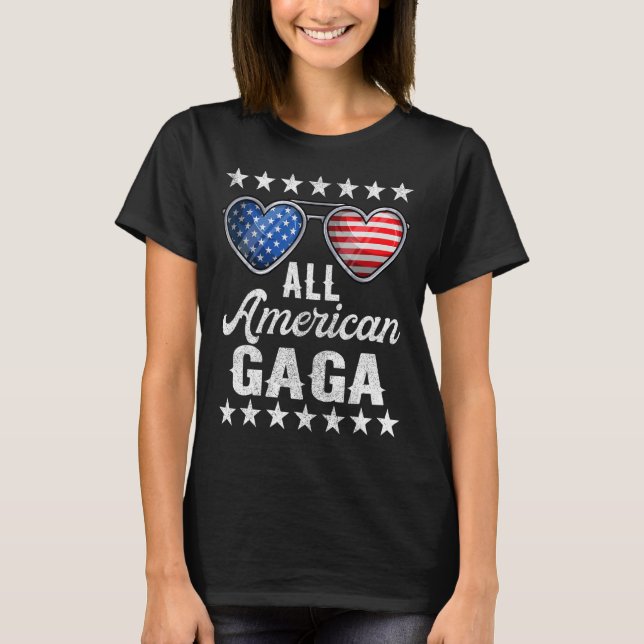T-shirt Grand-Mère Le 4 Juillet Femmes Toutes Les Gaga Amé (Devant)