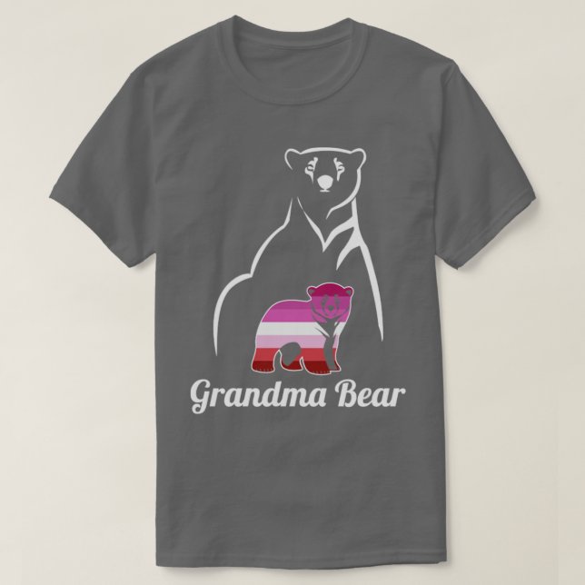 T-shirt Grand-mère lesbienne LGBT Bear Lesbian Pride drape (Design devant)