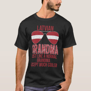 T-shirt Grand-mère lettonne Drapeau Lunettes de soleil Da