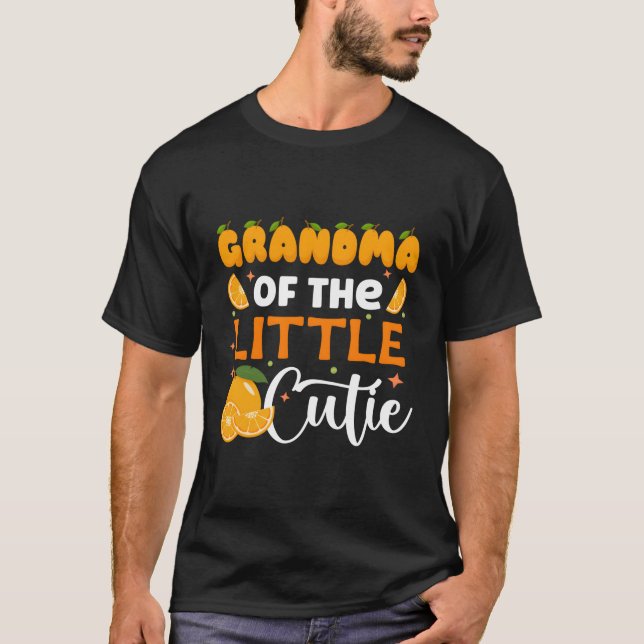 T-shirt Grand-mère Little Cutie Baby shower Orange Py (Devant)