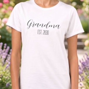 T-shirt Grand-mère minimaliste texte de script noir établi