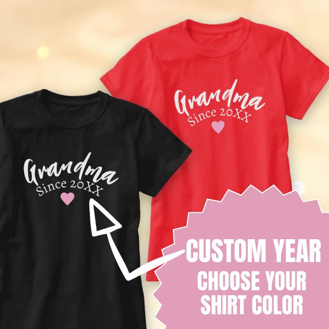 T-shirt Grand-mère moderne depuis l'année personnalisée No (Modern Grandma Since Custom Year New Grandmother T-Shirt)