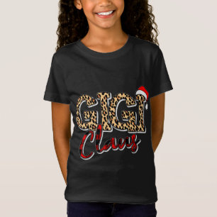 T-Shirt Grand-mère Noël Santa Hat Gigi Claus Leopard Buf