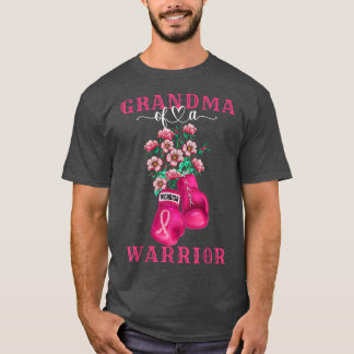T-shirt Grand-mère Of A Warrior Breast Cancer Awareness Su