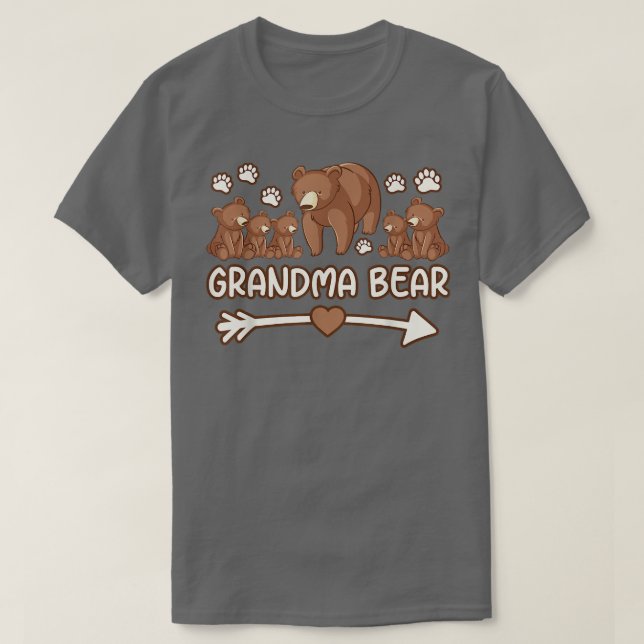 T-shirt grand-mère ours 5 petits tee - shirts, grand-mère  (Design devant)