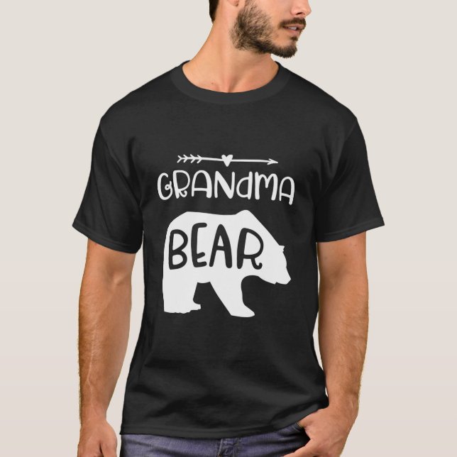 T-shirt Grand-mère Ours Cadeau Pour Grand-Mères Coeur & Fl (Devant)
