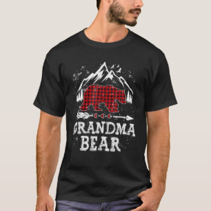 T-shirt Grand-mère Ours de Noël Pyjama Rouge Buffalo Rouge