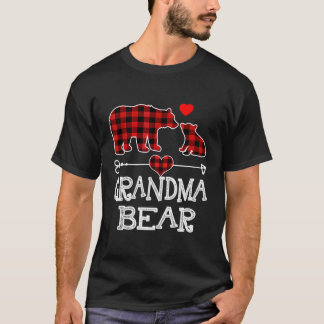 T-shirt Grand-mère Ours de Noël Pyjama Rouge Buffalo Rouge
