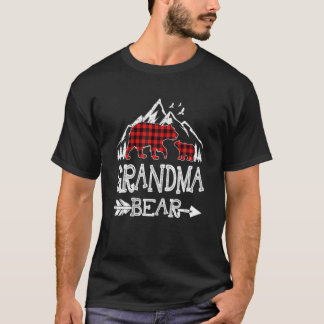 T-shirt Grand-mère Ours de Noël Pyjama Rouge Buffalo Rouge