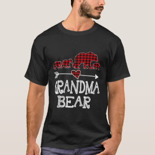 T-shirt Grand-mère Ours de Noël Pyjama Rouge Buffalo Rouge