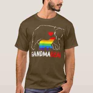 T-shirt Grand-mère ours Fière maman Mama arc-en-ciel LGBT 