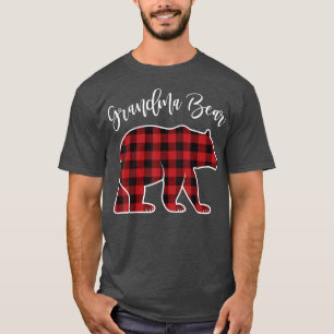 T-shirt Grand-mère Ours Pyjama Rouge Buffalo Noël Famille 