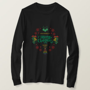 T-shirt Grand-mère personnalisable Vintage Joyeux Noël