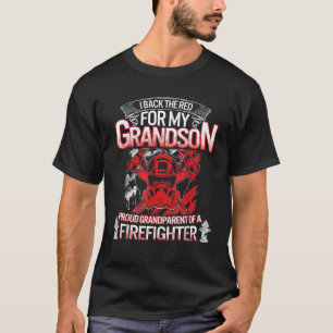 T-shirt Grand-Mère Pompier Je Retourne Le Rouge Pour Mon P