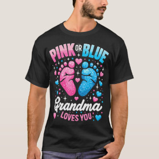 T-shirt Grand-mère révélatrice de genre rose ou bleu