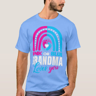 T-shirt Grand-mère rose ou bleu t'aime Fête de révélation