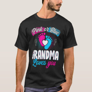 T-shirt Grand-Mère Rose Ou Bleu Vous Aime Bébé Genre Révél
