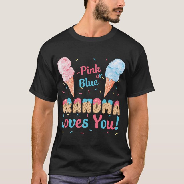 T-shirt Grand-Mère Rose Ou Bleu Vous Aime Crème De Glace G (Devant)