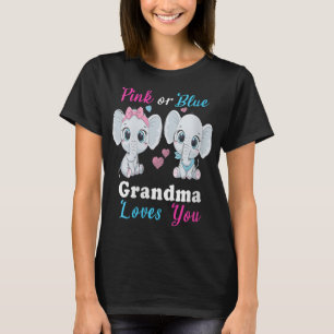 T-shirt Grand-mère rose ou bleu vous aime Eléphants Baby G