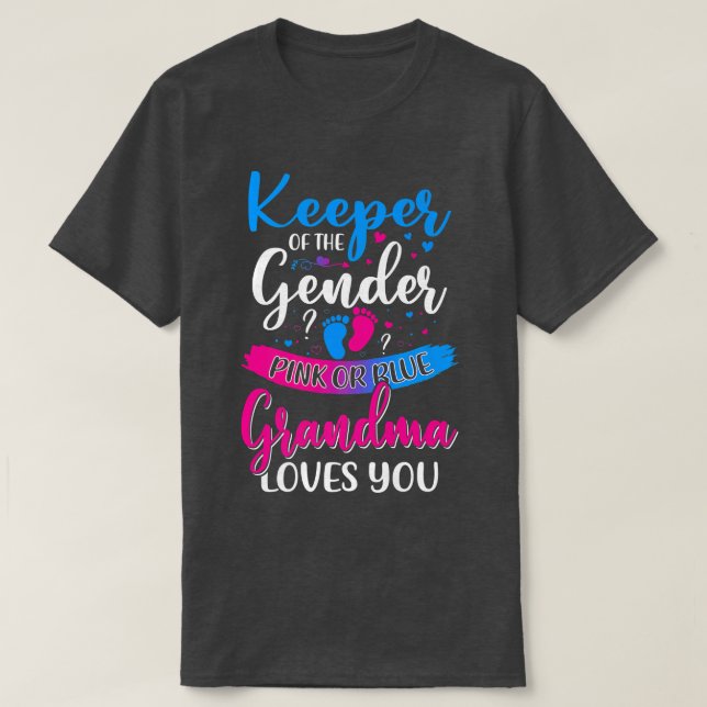 T-shirt Grand-Mère Rose Ou Bleu Vous Aime Garder Genre Rev (Design devant)