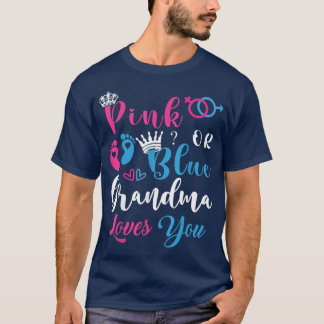 T-shirt Grand-mère rose ou bleu vous aime Genre Reveal App