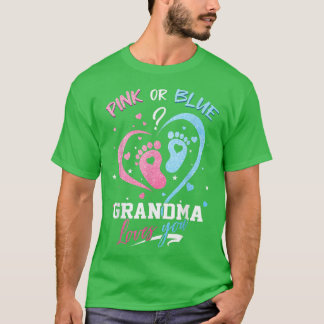T-shirt Grand-Mère Rose Ou Bleu Vous Aime Genre Révéler Bé