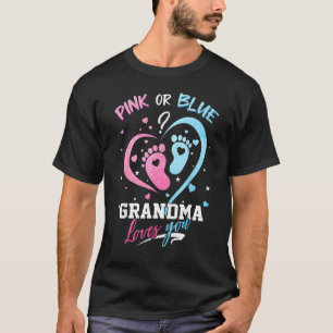 T-shirt Grand-Mère Rose Ou Bleu Vous Aime Genre Révéler Bé