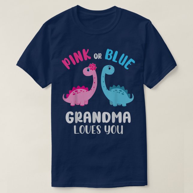 T-shirt Grand-mère rose ou bleu vous aime Genre Révéler bé (Design devant)