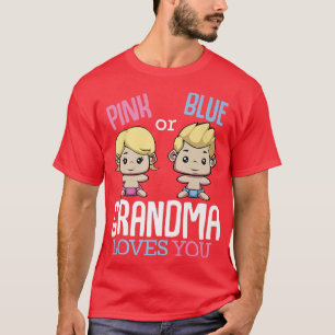 T-shirt Grand-Mère Rose Ou Bleu Vous Aime Genre Révéler Pr