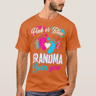 T-shirt Grand-Mère Rose Ou Bleu Vous Aime Partie Révélatio