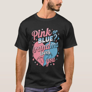 T-shirt Grand-mère Rose ou Bleu Vous Aime Révélation du Se