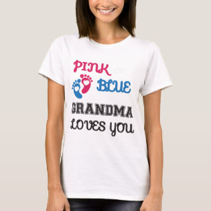 T-shirt Grand-mère rose ou bleue qui t'aime, révélation