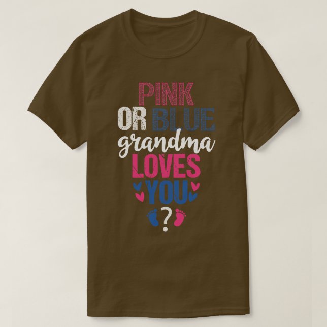 T-shirt Grand-mère rose ou bleue vous aime 2 (Design devant)
