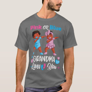 T-shirt Grand-Mère Rose Ou Bleue Vous Aime Bébé Noir Genre