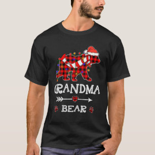 T-shirt Grand-mère rouge ours Noël Famille Père Noël