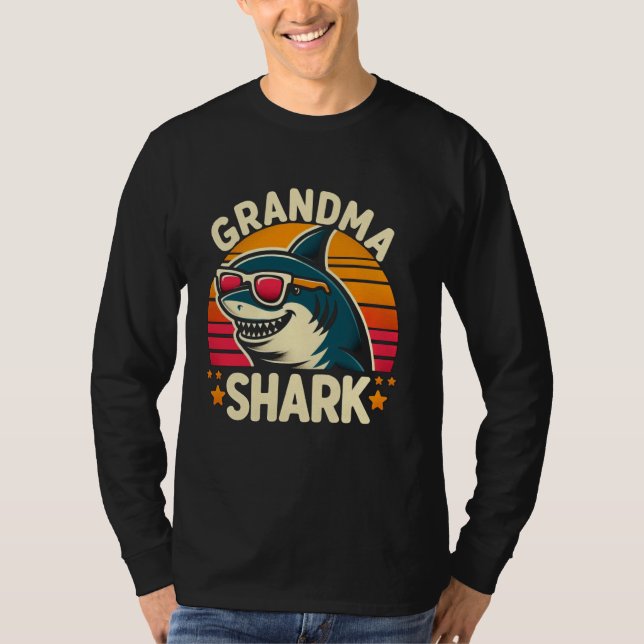 T-shirt Grand-mère Shark Funny Shark Matching Famille pour (Devant)