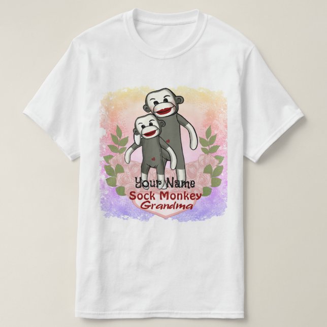 T-shirt Grand-mère Singe Chaussette  (Design devant)