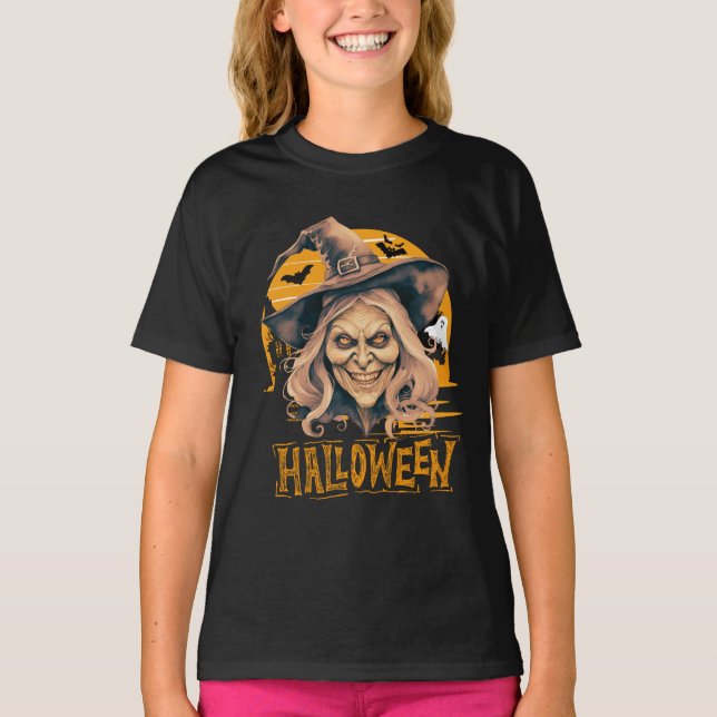 T-shirt Grand-mère sorcière d'Halloween (Devant)