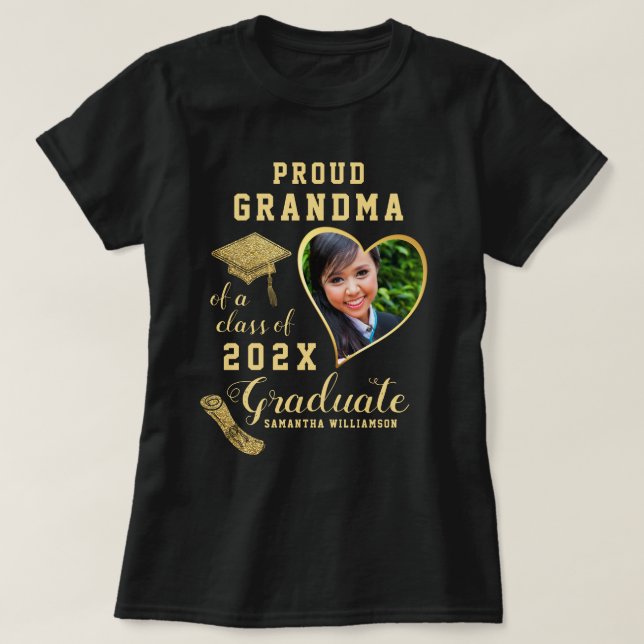 T-shirt Grand-mère sur mesure d'une classe de 2025 diplômé (Design devant)