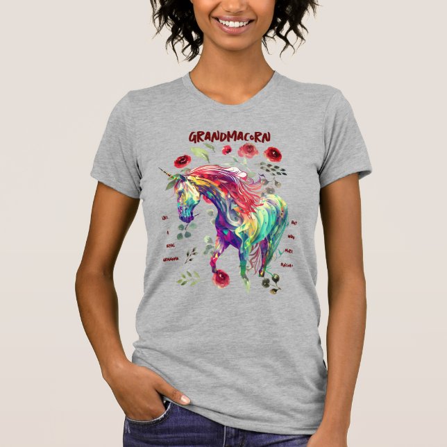 T-shirt Grand-mère Unicorn à la mode (Devant)