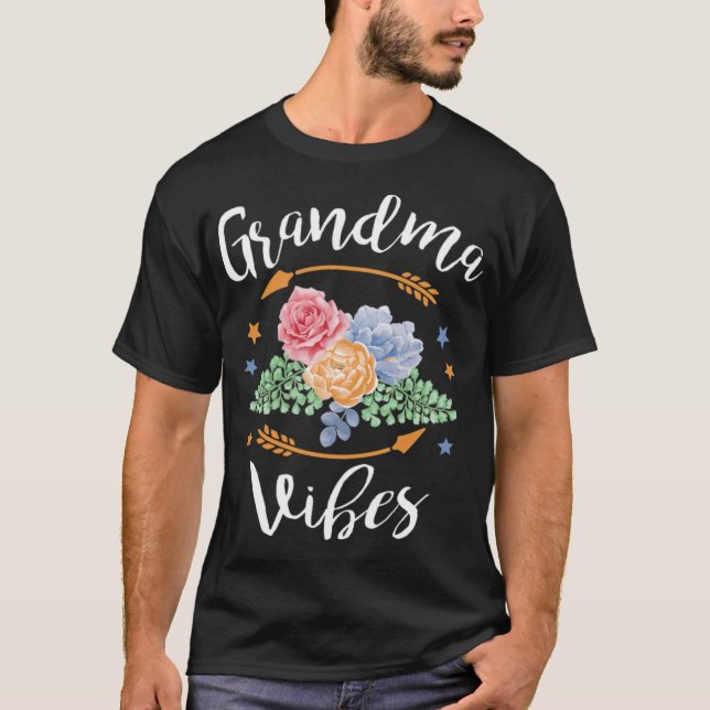 T-shirt Grand-mère Vibes Cool Fun Grandma cute riding hors (Devant)