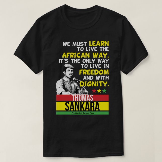 T-shirt Grand Modèle Thomas Africanist Sankara Cadeaux Fil (Design devant)
